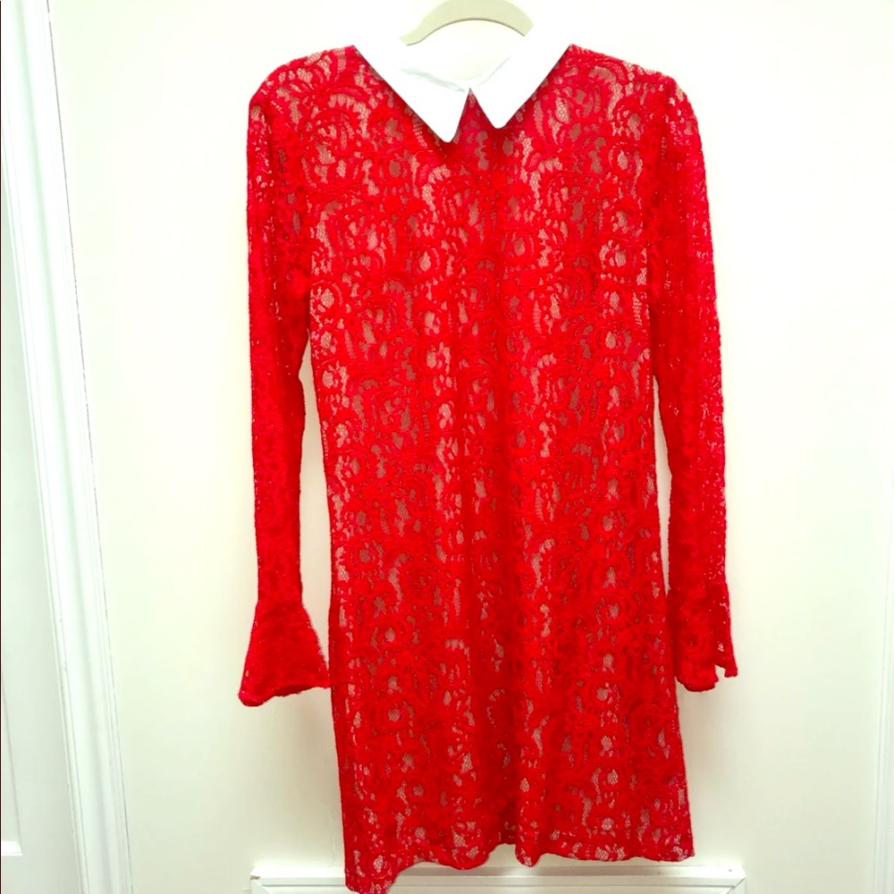 NWT: English Factory Red Collared Dress